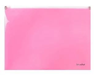 Teczka A4/PP pastel różowa suwak Biurfol - Teczki i skoroszyty - miniaturka - grafika 1