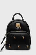 Plecaki - Karl Lagerfeld plecak damski kolor czarny mały z aplikacją - miniaturka - grafika 1
