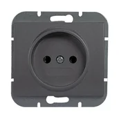 Gniazdka elektryczne - Abex Gniazdo pojedyncze b/u ONYX - antracyt - miniaturka - grafika 1