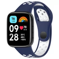 Akcesoria do smartwatchy - Pasek perforowany Vanfone do Xiaomi Redmi Watch 3 Active, biało-granatowy - miniaturka - grafika 1