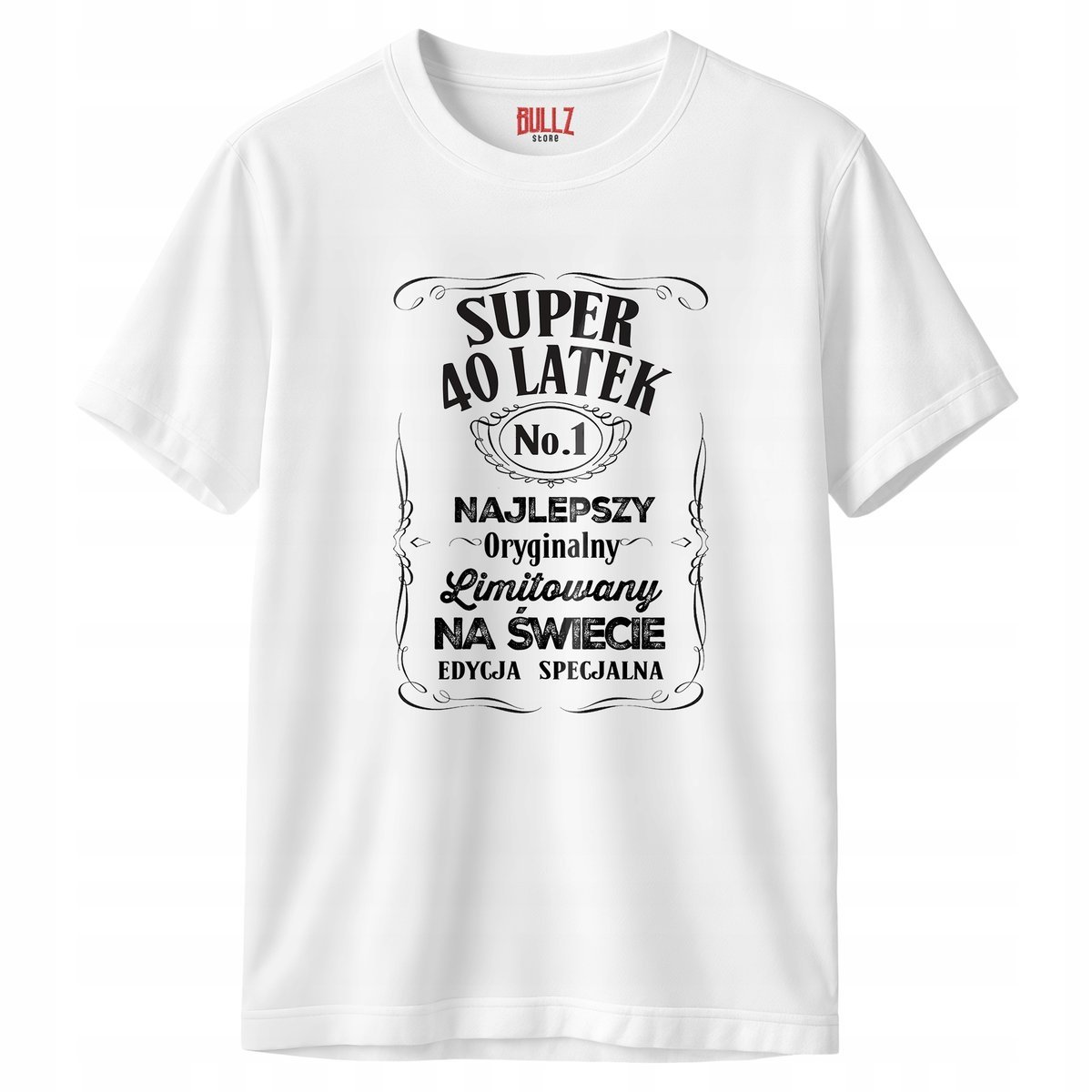 Koszulka biała męska Super 40 Latek Urodziny Prezent r. M