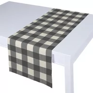 Obrusy i serwetki - Dekoria pl pl Bieżnik prostokątny szaro biała krata 5,5x5,5cm) 40 × 130 cm Quadro 410-136-13 - miniaturka - grafika 1