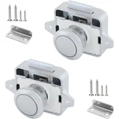 Zawiasy, okucia i inne akcesoria - Zestaw 2 przycisków do kamperów 14-16 cali, zamknięcie na przycisk z metalowym przyciskiem, system blokowania drzwi do szafki, przyczepy kempingowej, - miniaturka - grafika 1