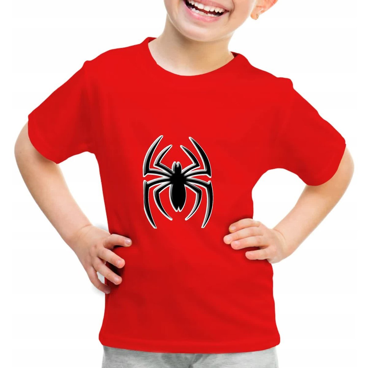 Dziecięca Koszulka Czerwona SPIDERMAN Wzory - 146