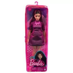 Lalka Barbie Fashionistas Sukienka różowa kratka HBV20 - Lalki dla dziewczynek - miniaturka - grafika 1