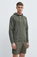 Bluzy męskie - Under Armour bluza męska kolor zielony z kapturem gładka - miniaturka - grafika 1