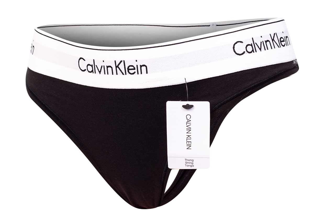 CALVIN KLEIN MAJTKI STRINGI DAMSKIE BLACK F3786E 001 - Rozmiar: M