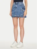 Spódnice - Guess Spódnica jeansowa W4YD52 D5B65 Niebieski Regular Fit - miniaturka - grafika 1