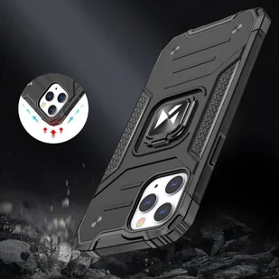 Wozinsky Ring Armor etui iPhone 14 Pro pancerny pokrowiec uchwyt magnetyczny ring czerwone - Etui i futerały do telefonów - miniaturka - grafika 7