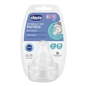 Smoczki do butelek - Chicco Smoczek Antykolkowy Physio Przepływ Szybki 4m+ 2 szt ART00020335000000 - miniaturka - grafika 1