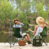 Inne - TEMU 1 szt. Lomoo 76" żelazny statyw do telefonu z uniwersalnym gęsią szyją, przenośny statyw podłogowy do podróży dla iPhone'a 14 /13/12 i Androida, - miniaturka - grafika 1