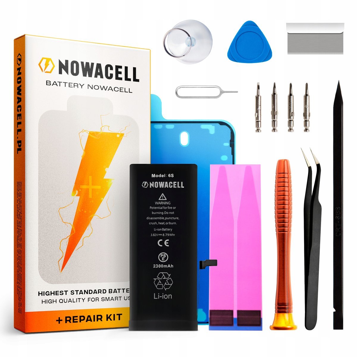 Bateria do iPhone 6S Większa Pojemność 2300 mAh Zestaw NOWACELL