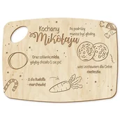 Ozdoby bożonarodzeniowe - Drewniana TACA DLA MIKOŁAJA talerzyk na smakołyki dla Mikołaja i Renifera tacka na mleko i ciastka - miniaturka - grafika 1