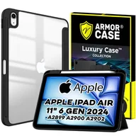 Etui do tabletów - PRZEŹROCZYSTE ETUI CLEAR PENCIL DO Apple iPad AIR 11" 6 GEN 2024 A2899 A2900 A290 | czarny - miniaturka - grafika 1