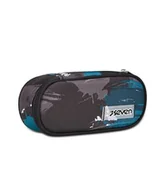 Piórniki - Seven Piórnik szkolny Round Plus, szary, Freethink Boy, owalna torba z wewnętrzną kieszenią i elastycznymi uchwytami na długopisy, akcesoria do plecaka, podstawowe, średnie, wyższe, dla dzieci, - miniaturka - grafika 1