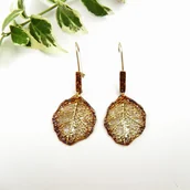 Kolczyki - Kolczyki srebrne - Liść L5 na biglu - miniaturka - grafika 1