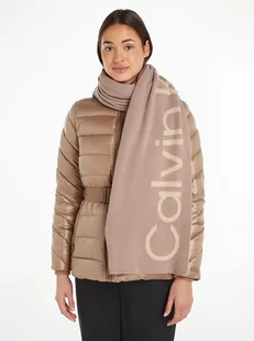 Calvin Klein Szal w kolorze szarobrązowym - Apaszki i szaliki damskie - miniaturka - grafika 1
