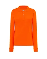 Koszulki i topy damskie - Koszulka polo medyczna damska pomarańczowa długi rękaw roz.XL - miniaturka - grafika 1