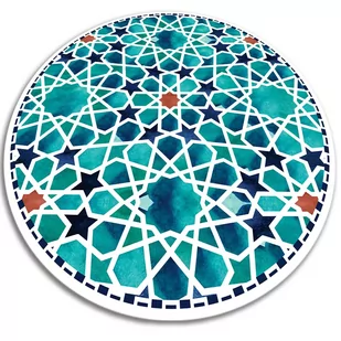 Uniwersalny dywan okrągły winylowy geometruczne gwiazdy fi60 cm - Dywany - miniaturka - grafika 1