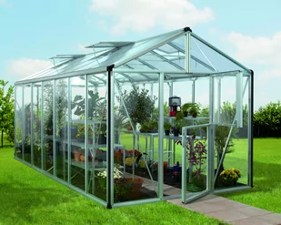 VITAVIA szklarnia ogrodowa Zeus 13800, srebrna - (13,8 m2; 2,56 x 5,38 m) + baza - Szklarnie ogrodowe - miniaturka - grafika 1