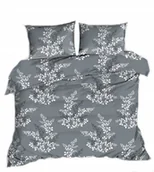 Pościel - pościel bawełna lux 220x220 + 2 poszewka B 367 graficzna szara - miniaturka - grafika 1