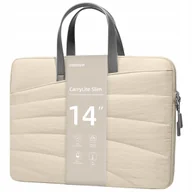 Torby na laptopy - INNOSTYLE DAMSKA TORBA NA LAPTOPA 14" WODOODPORNA CARRYLITE SLIM BEŻOWA - miniaturka - grafika 1