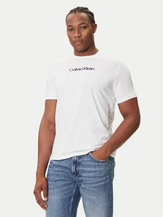 Calvin Klein Jeans T-Shirt Glitched Logo LV04RC858G Biały Regular Fit - Koszulki męskie - miniaturka - grafika 1
