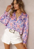 Koszule damskie - Niebieska Koszula Ozdobiona Abstrakcyjnym Printem Sharleen - miniaturka - grafika 1