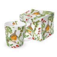 Kubki - DUŻY KUBEK PORCELANOWY Rudzik na gałęzi 604555 - miniaturka - grafika 1