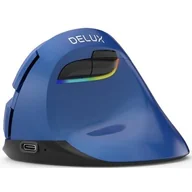 Myszki - Delux M618 Mini Blue Pionowa ergonomiczna myszka bezprzewodowa RGB niebieska - miniaturka - grafika 1