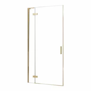 Rea Hugo Gold Brush drzwi prysznicowe 80 cm wnękowe złoto szczotkowane/szkło przezroczyste REA-K8410 - Ścianki i drzwi prysznicowe - miniaturka - grafika 2