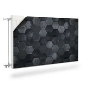 Dekoracje domu - MAGNETYCZNA Mata Grzejnika Czarna Mozaika Abstrakcja 110cm x 60cm - miniaturka - grafika 1