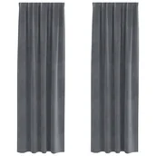 Zasłony - Zasłony vidaXL Super jasnoszare Poliester 140 x 260 cm Zasłony - miniaturka - grafika 1