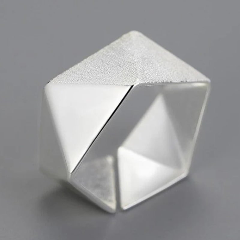 Pierścionek Srebrny Pierścionek Regulowany Origami Srebro 925 Trusky