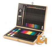 Zabawki kreatywne - Djeco zestaw artystyczny w teczce Color Box 47 el. - miniaturka - grafika 1