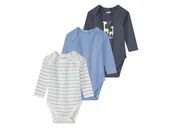 Body dla niemowląt - lupilu® Body niemowlęce, 3 szt. (50/56, Wzór biały/granatowy/niebieski) - miniaturka - grafika 1