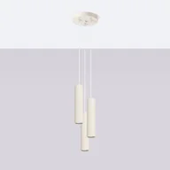 Lampy sufitowe - Lampa wisząca GLOOW 3P beżowy LED 4000K - 19.5x19.5x108cm Sollux - miniaturka - grafika 1