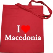 Torby i wózki na zakupy - Torba na zakupy nadruk I Love Macedonia Kocham Macedonie - miniaturka - grafika 1