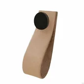 Zawiasy, okucia i inne akcesoria - Uchwyt meblowy Loop 80 Skórzany z Czarnym - miniaturka - grafika 1