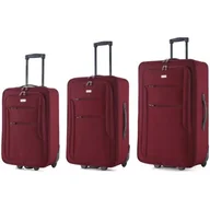 Walizki - Zestaw walizek SEMI LINE T5678-0 Bordowy - miniaturka - grafika 1