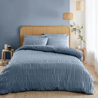 Pościel - Niebieska pościel dwuosobowa z kory 200x200 cm Seersucker – Catherine Lansfield - miniaturka - grafika 1