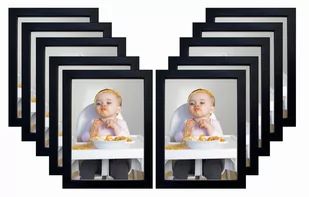 Zestaw Ramek Do Zdjęć 10X15 Cm 10  Szt Czarne Ze Szkłem Bd Art - Ramki na zdjęcia - miniaturka - grafika 1