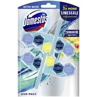 Środki do WC - Domestos Ocean DUO Kostka WC Power 5+ koszyk - Tropical Sea 2 x 53g - miniaturka - grafika 1