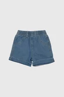 Spodnie i spodenki dla chłopców - United Colors of Benetton szorty jeansowe niemowlęce kolor niebieski - miniaturka - grafika 1
