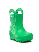 Buty dla dziewczynek - Crocs Kalosze Handle It Rain Boot Kids 12803 Zielony - miniaturka - grafika 1
