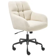 Fotele i krzesła biurowe - Beliani Krzesło obrotowe PALMDALE Welur Jasnobeżowy - miniaturka - grafika 1