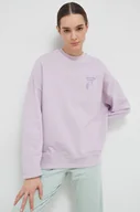 Bluzy damskie - Fila bluza bawełniana damska kolor fioletowy gładka - miniaturka - grafika 1