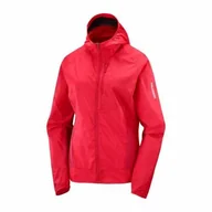 Kurtki i kamizelki sportowe damskie - Kurtka Salomon Bonatti Cross Wind FZ Hoodie W Jalapeno Red - miniaturka - grafika 1