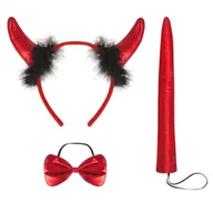 Dodatki do strojów karnawałowych - ZESTAW DIABEŁEK CZERWONY 3el - miniaturka - grafika 1