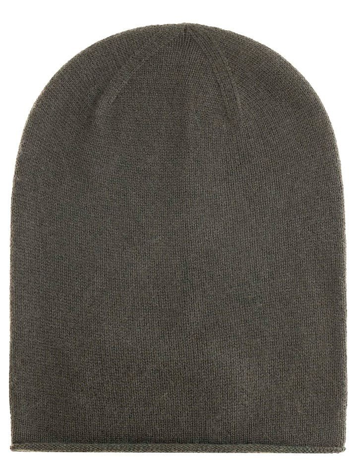 Zwillingsherz Kaszmirowa czapka beanie w kolorze szarym